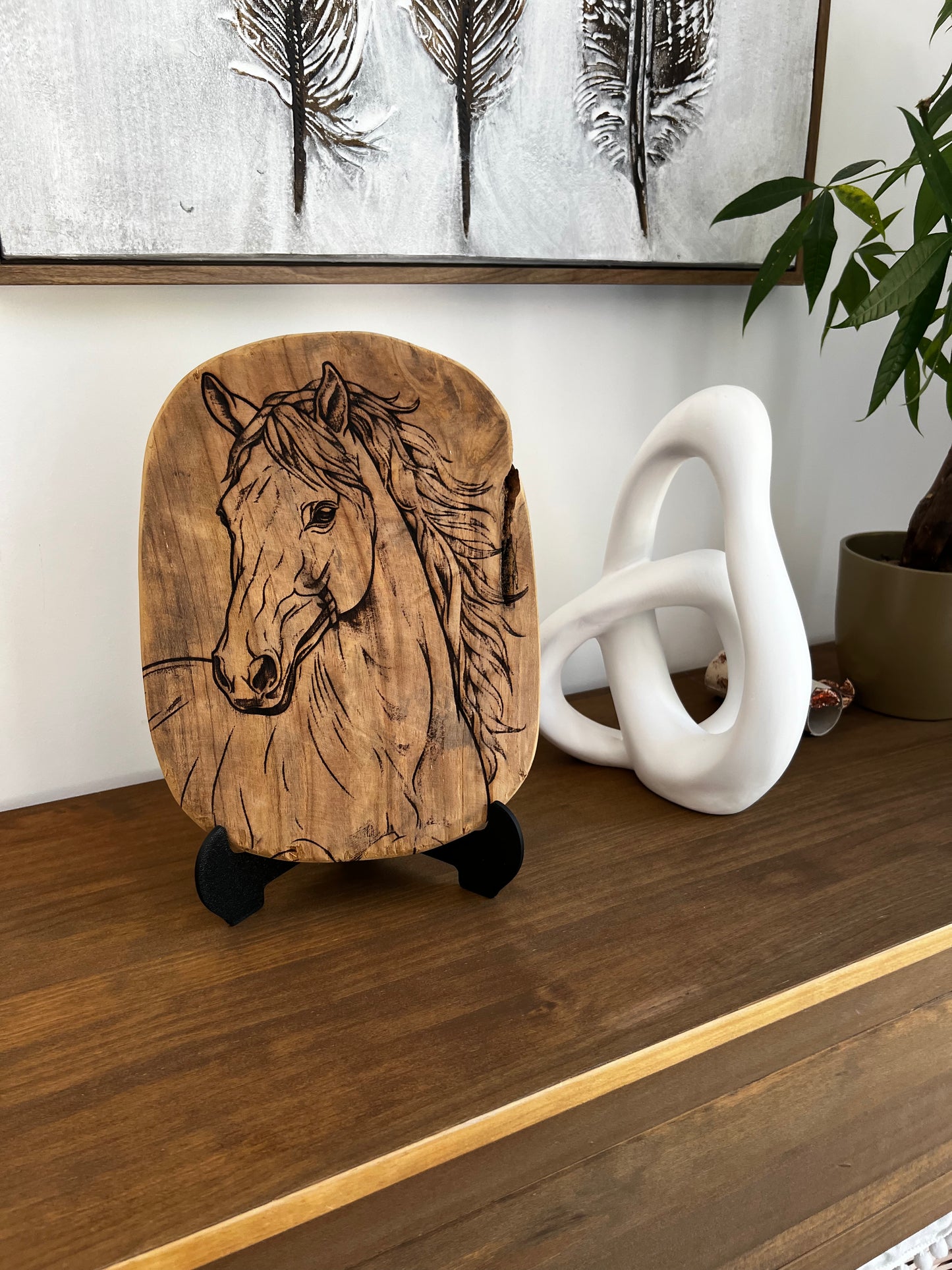 Planche décorative cheval