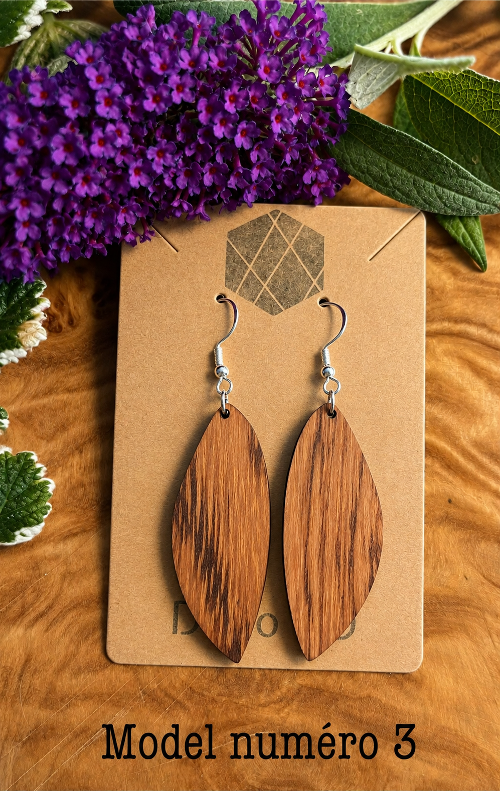 Boucles d'oreilles Palet des bois